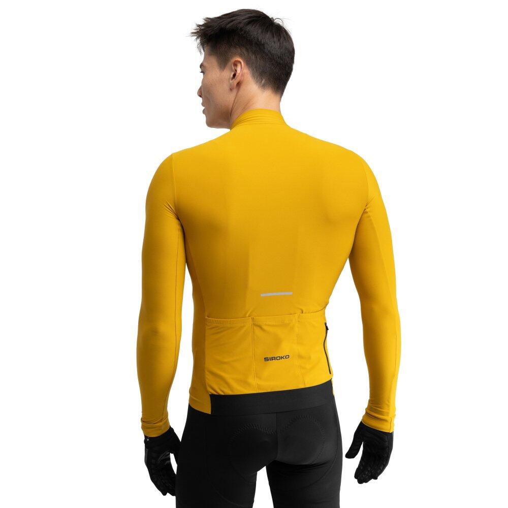 Maillot vélo thermique manches longues homme Cyclisme M7 Beixalis Jaune 2/8