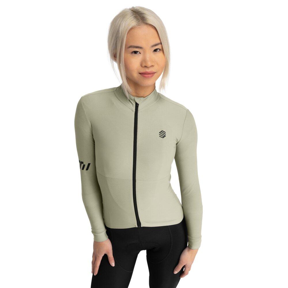 Women Cycling 's thermal long sleeve jersey M7 Erbe Green