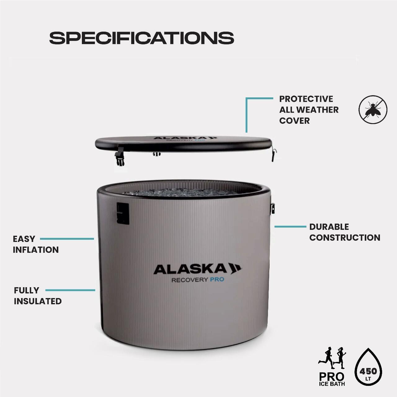 Bañera de Hielo Alaska PRO - Recuperación Profesional - 450L 3/8