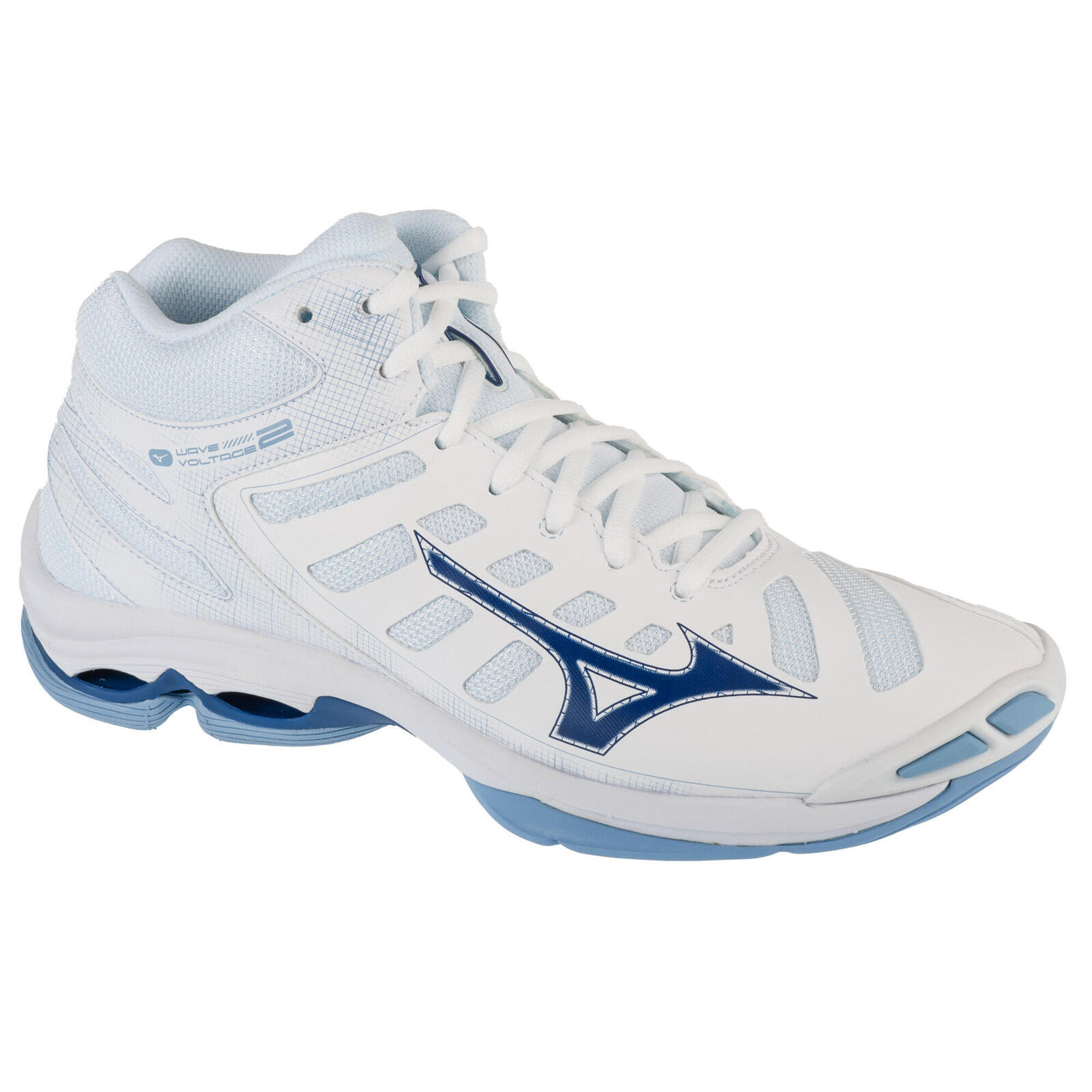 Mizuno - Chaussures De Volleyball Pour Hommes Wave Voltage 2 Mid - Chaussures De Sport - Blanc - 44,5 - Decathlon