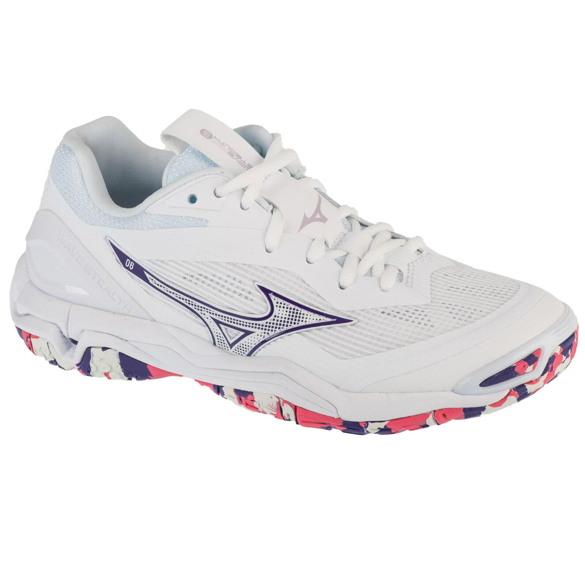 Mizuno - Chaussures De Handball Pour Femmes Wave Stealth 6 - Chaussures De Sport - Blanc|bleu|rose - 41 - Decathlon