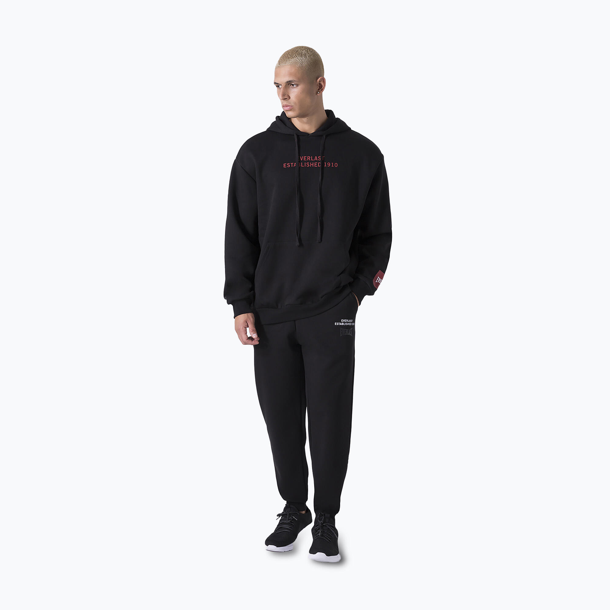 Sweat Homme Everlast Noir Taille L - Zippé Intégral, Capuche Et Poches - État Correct