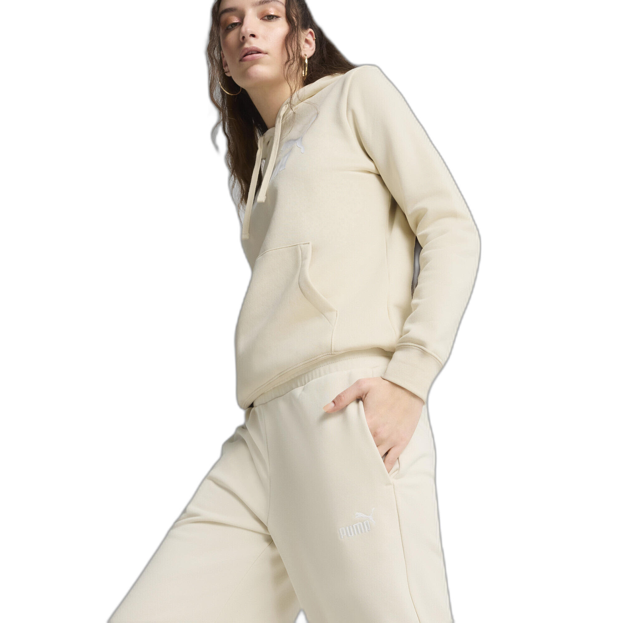 Calças Mulher Caminhada Natureza ESS Small No. 1 Logo Comfort Straight Hose PUMA 7/7