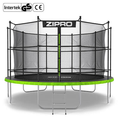 Trampoline ronde jump pro - 12ft 374 cm - met veiligheidsnet intern, ladder
