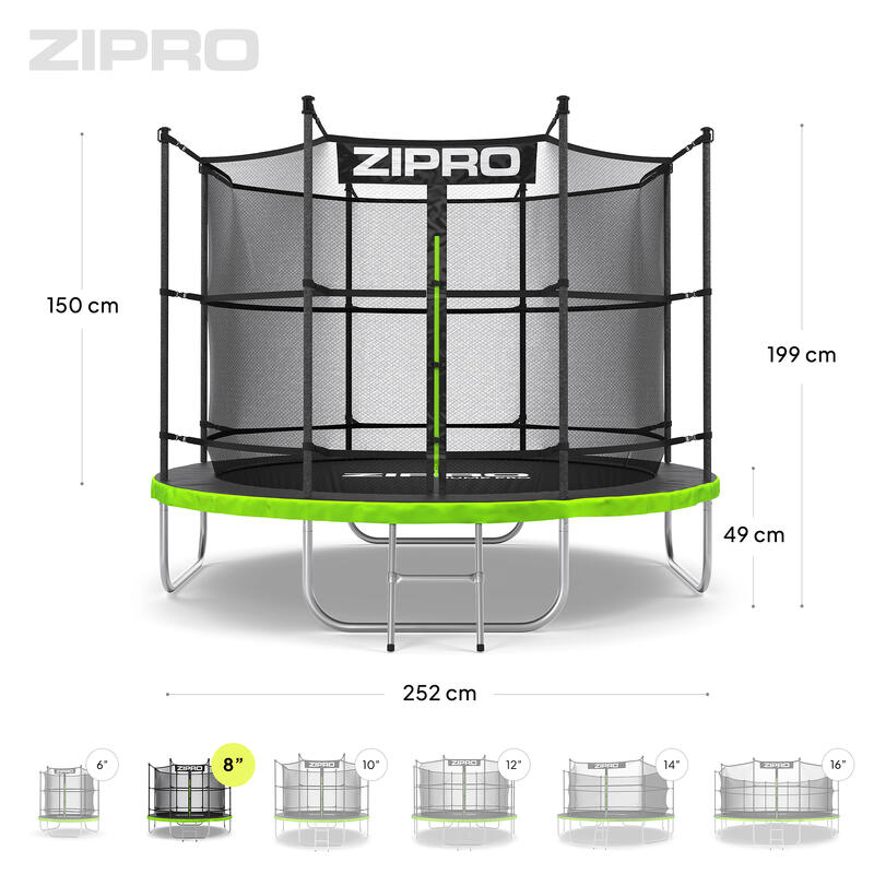 Trampolína Jump Pro 252 cm s vnitřní ochrannou sítí