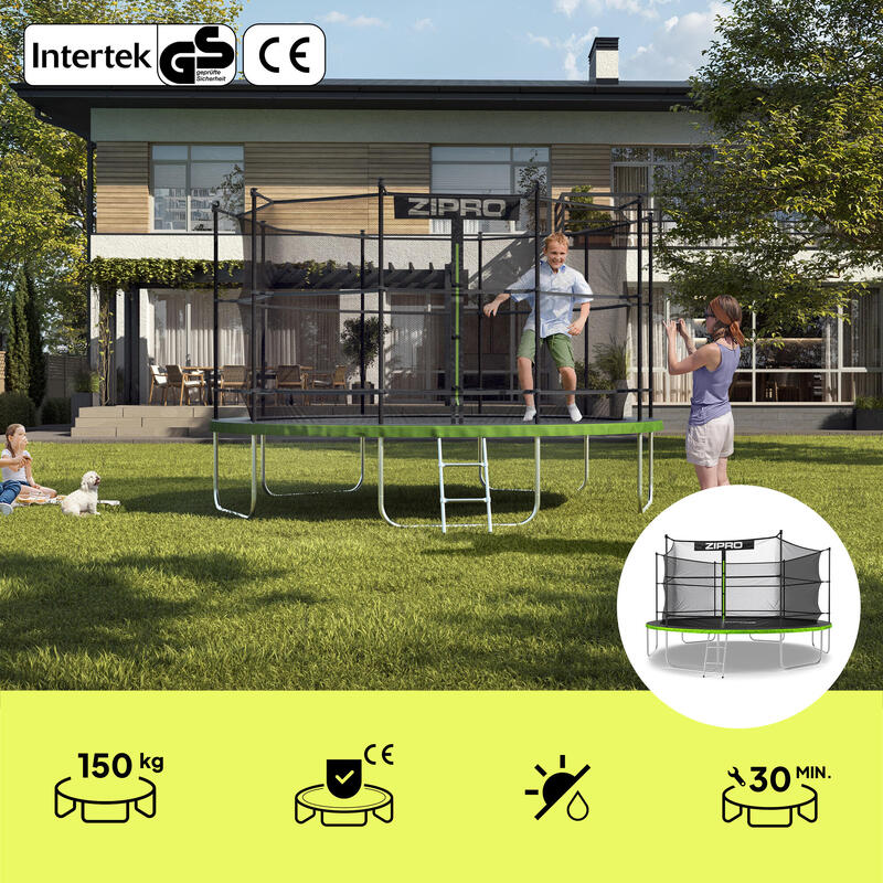 Trambulină de exterior Zipro Jump Pro cu plasă de protecție internă 14FT 435cm