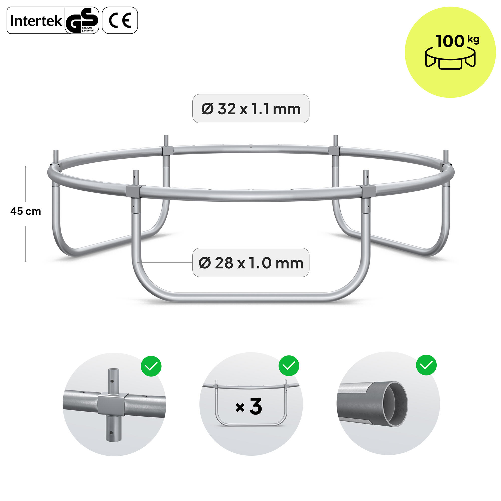 Trampoline ronde Jump Pro - 6FT 183 cm voor kinderen - met veiligheidsnet intern 7/7