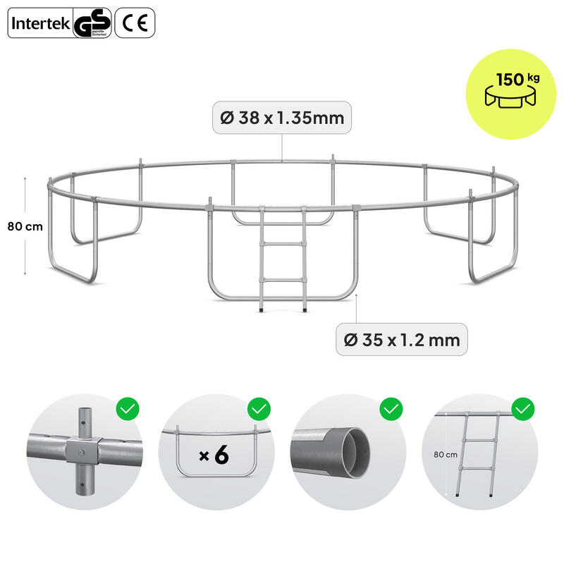 Trambulină de exterior Zipro Jump Pro cu plasă de protecție internă 14FT 435cm