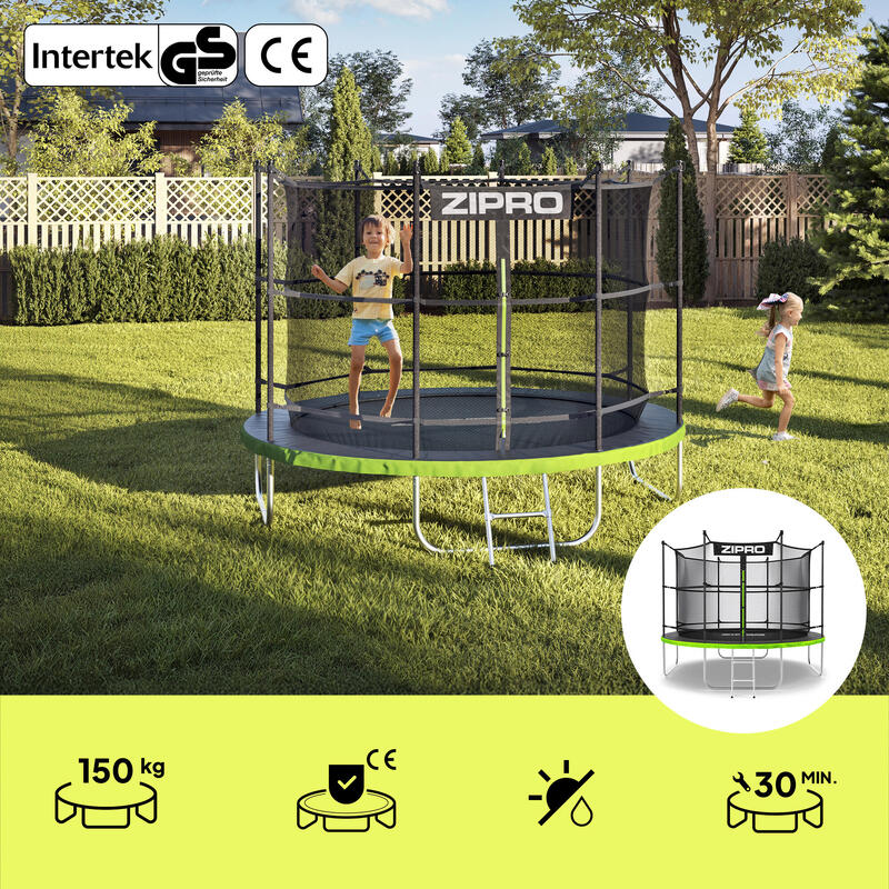 Trambulină de exterior Zipro Jump Pro cu plasă de protecție internă 10FT 312cm