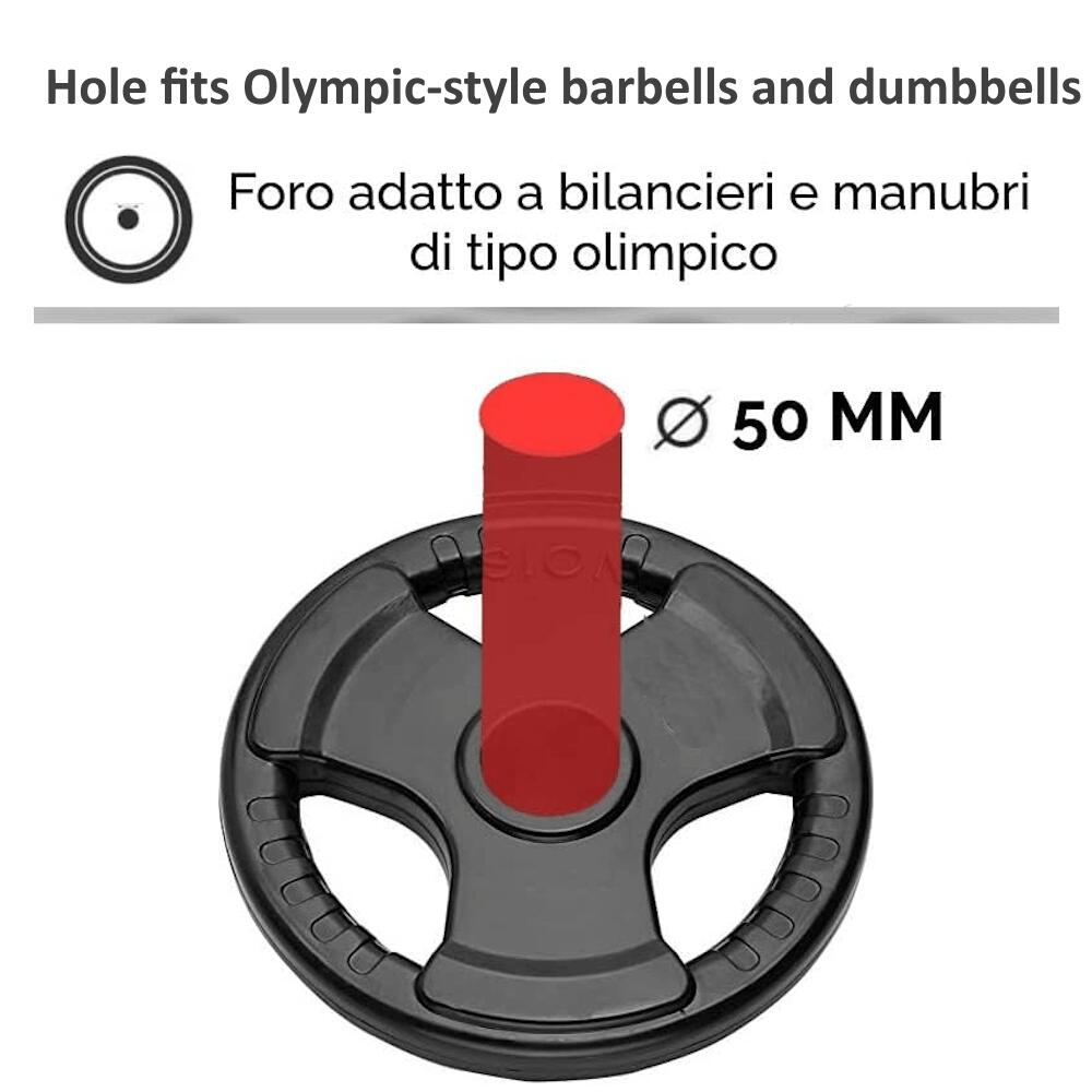 2 Dischi Olimpionici Gommati da 5 Kg  FF 2/7