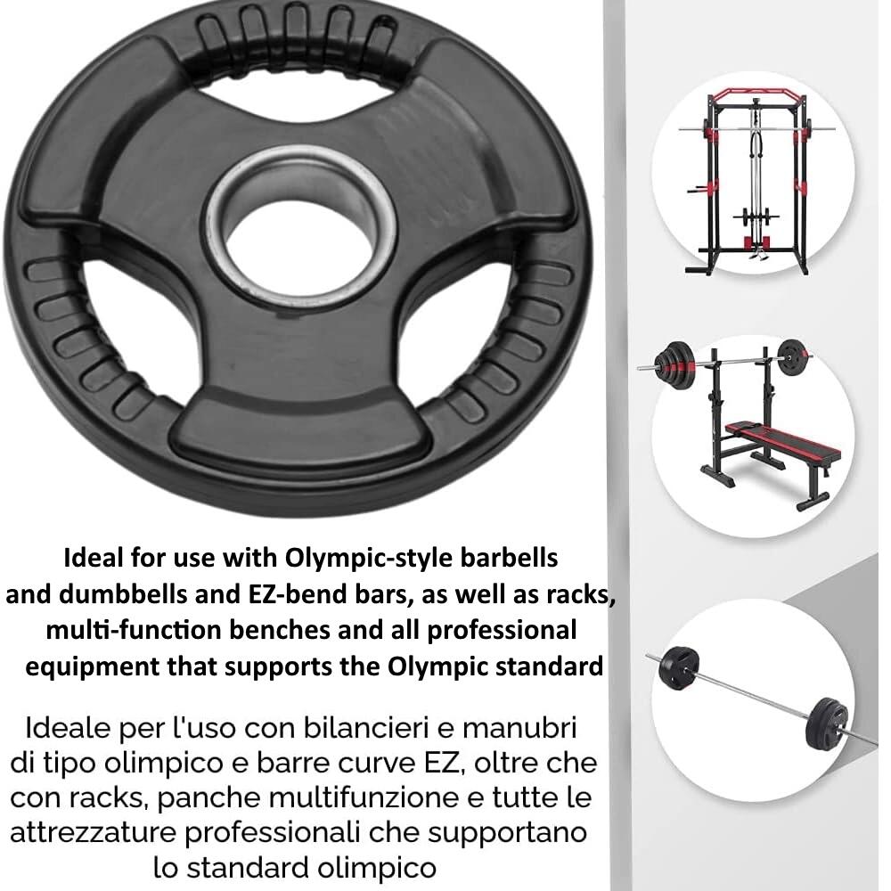 2 Dischi Olimpionici Gommati da 5 Kg  FF 5/7
