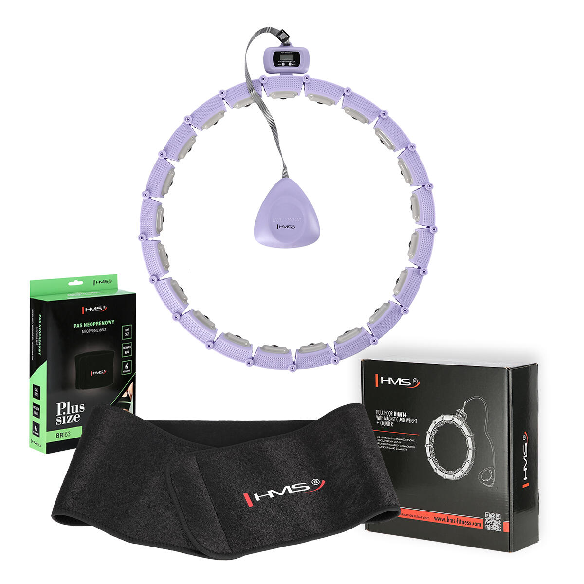 HMS Magnetische Hoelahopset HHM14 met teller + Riem BR163 Plus Maat HMS