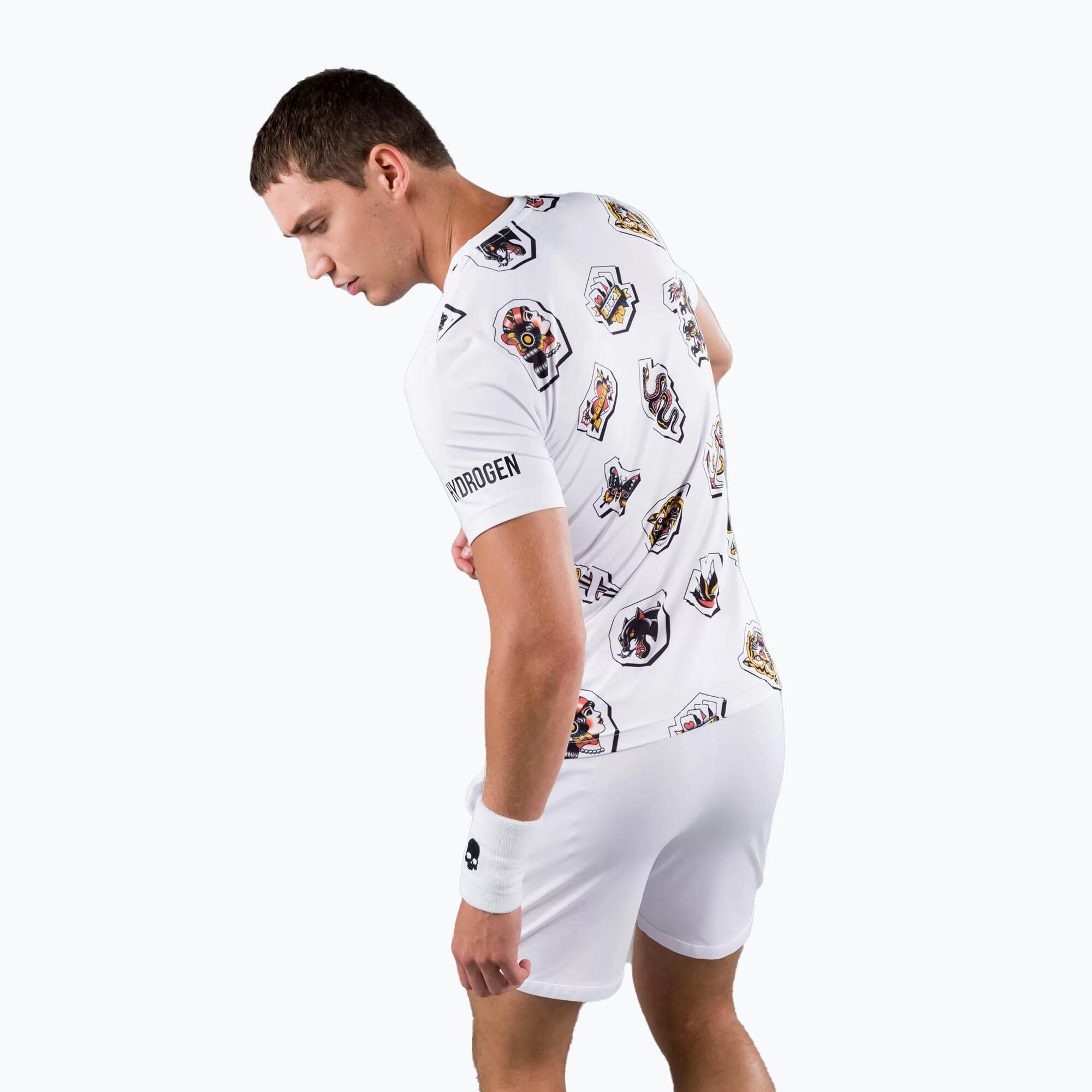 Heren tennis T-shirt HYDROGEN Tattoo Tech 3/6