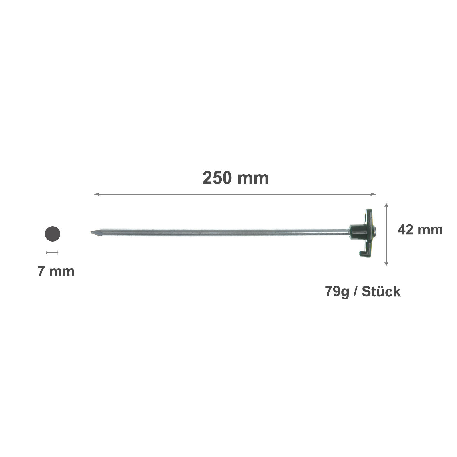 Piquets de tente de camping pour sols durs - 25 cm - 12 pièces - Acier - Rocklin 2/6