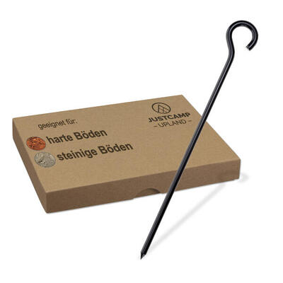 Camping Zeltheringe für sehr harte Böden - 30 cm - 12 Stück - Stahl - Upland