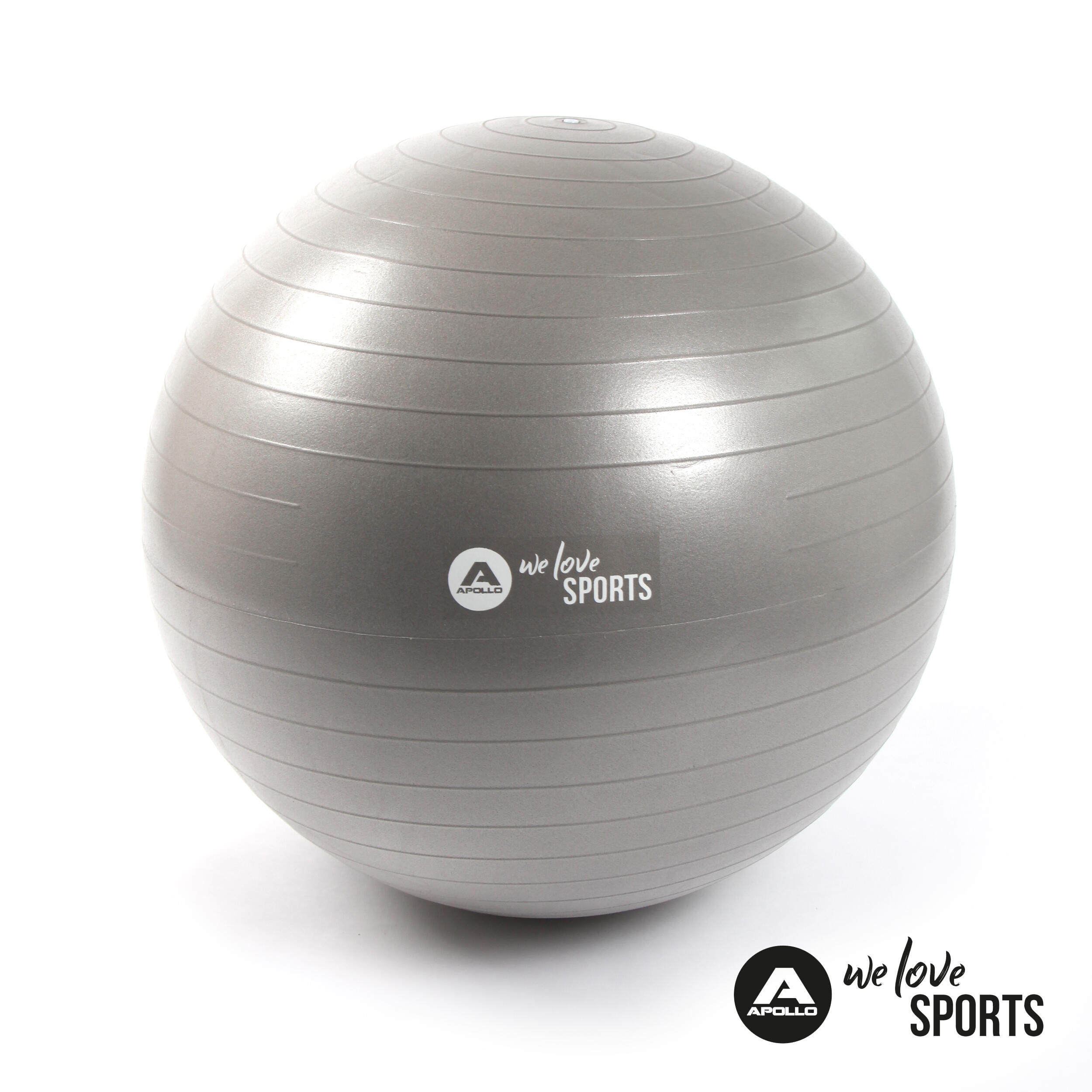 APOLLO Gymnastikball 65cm inkl. Pumpe fürs Büro, Yoga - Grau