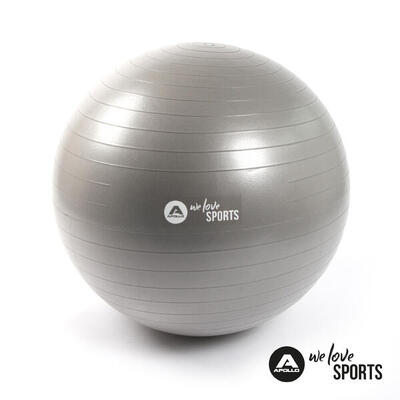 Gymnastikball 65cm inkl. Pumpe fürs Büro. Yoga - Grau