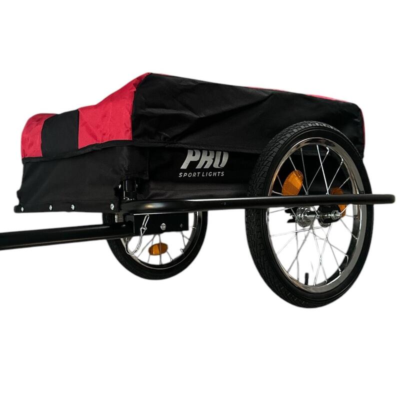 Remorque de vélo avec housse 58 litres pliable - Rouge