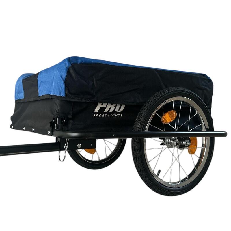 Remorque de vélo avec housse pliable de 58 litres - Bleu