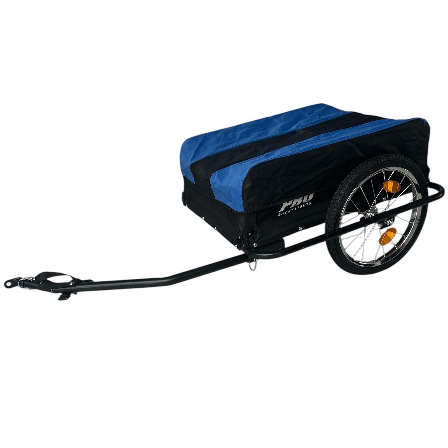 PRO SPORT LIGHTS Fietskar Met Hoes 67 Liter Fiets Aanhangwagen Opvouwbaar - Blauw