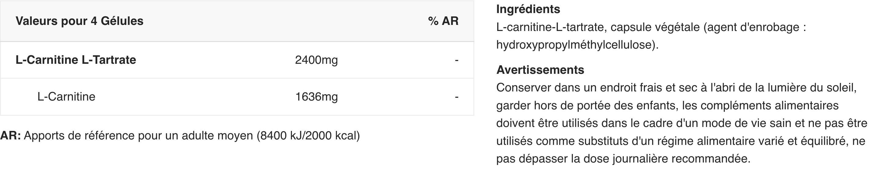 L-Carnitine - Carnitine Carnipure® - 90 Gélules 2/6
