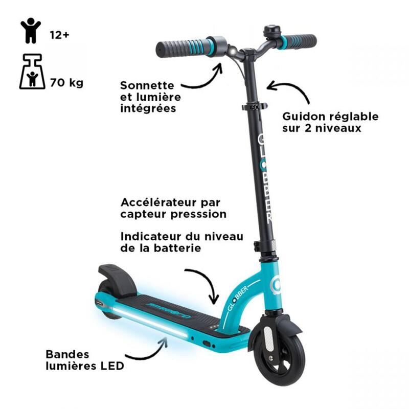 Trotineta Globber E-Motion 11, blue, autonomie 9-11 km