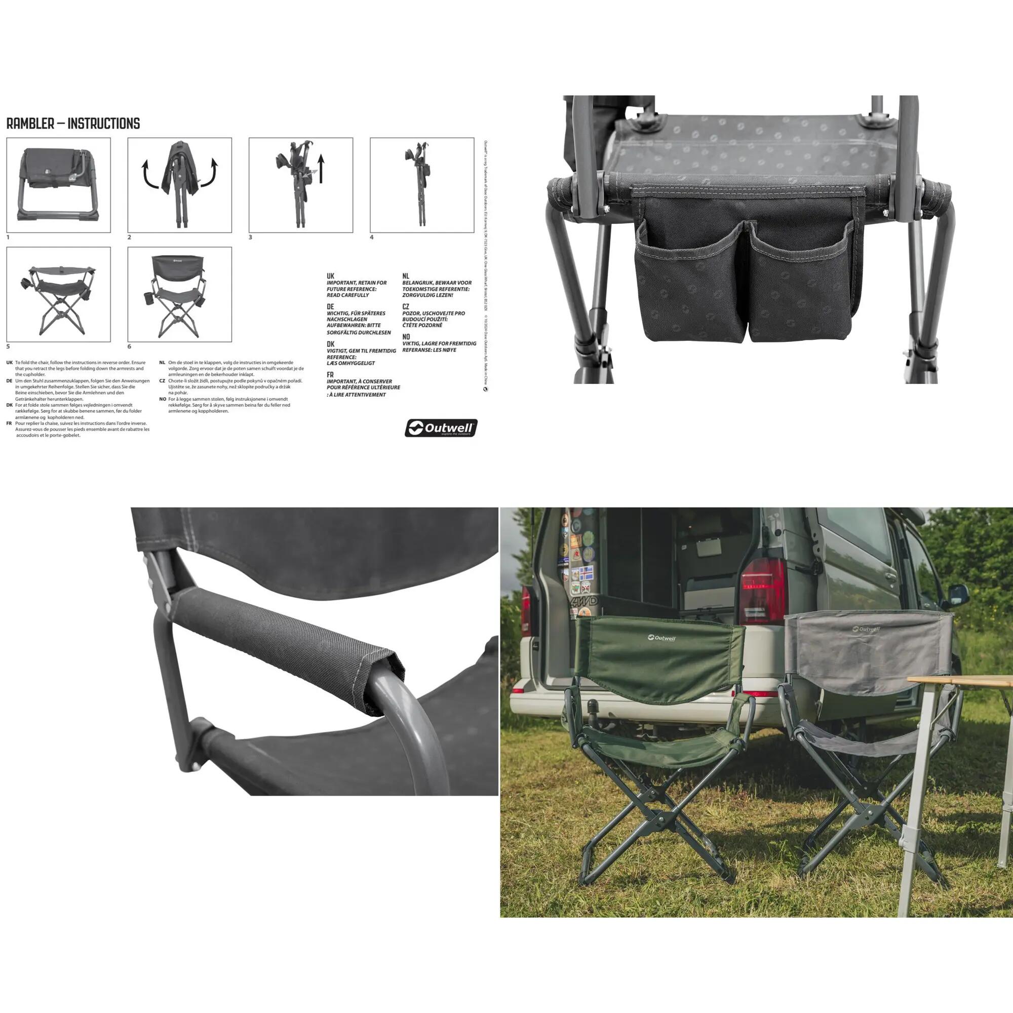Cadeira de camping Outwell Rambler Cinza 3/7