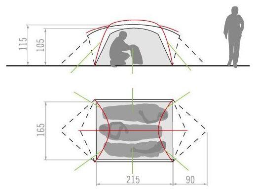 Tenda da trekking Vaude Mark UL 3P 2/3