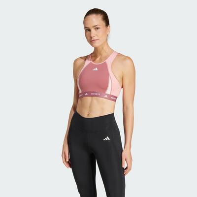 Techfit medium-support high-neck colorblock beha
