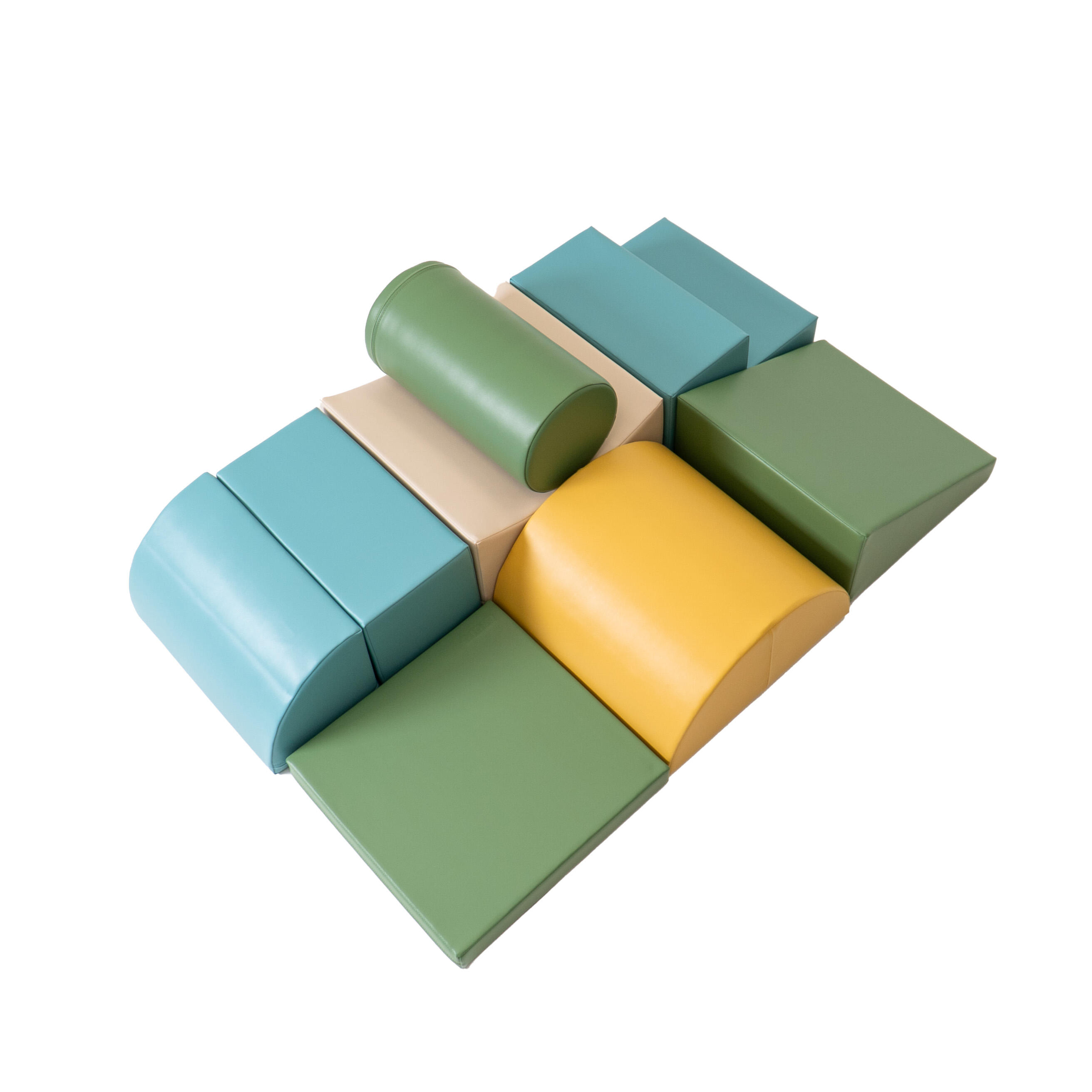 Blocchi per Bambini in Schiuma, Kit di attività Soft Play, beige-turchese 2/6