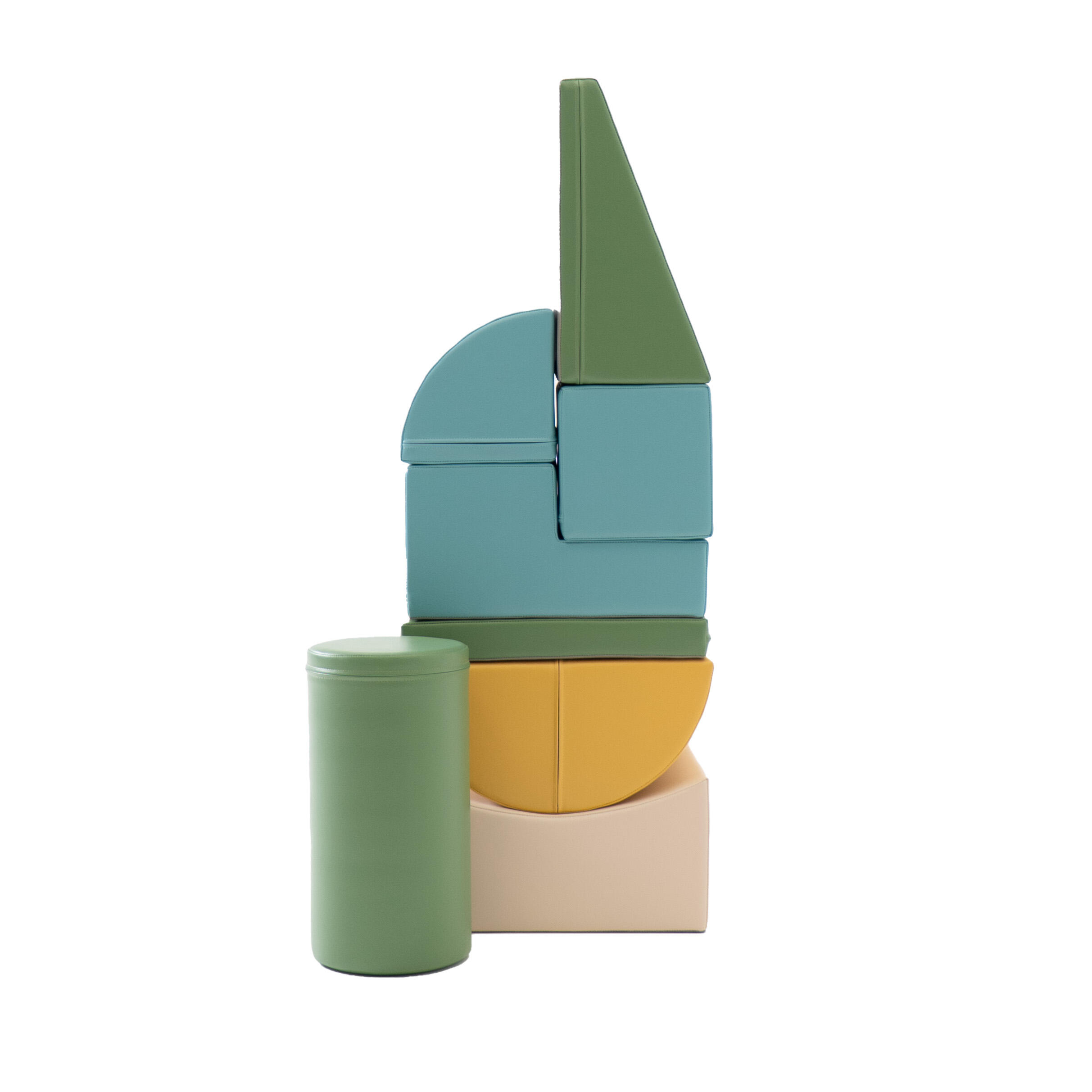 Blocchi per Bambini in Schiuma, Kit di attività Soft Play, beige-turchese 4/6