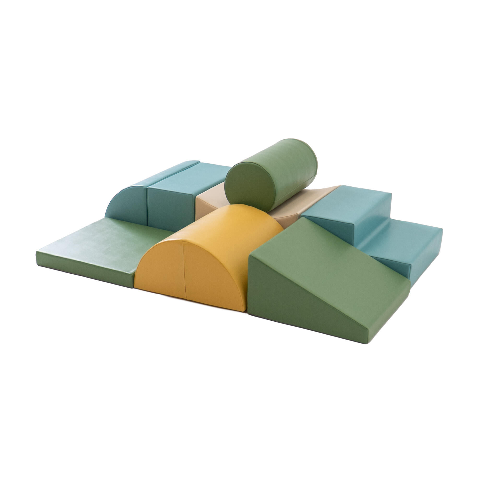 Blocchi per Bambini in Schiuma, Kit di attività Soft Play, beige-turchese 5/6
