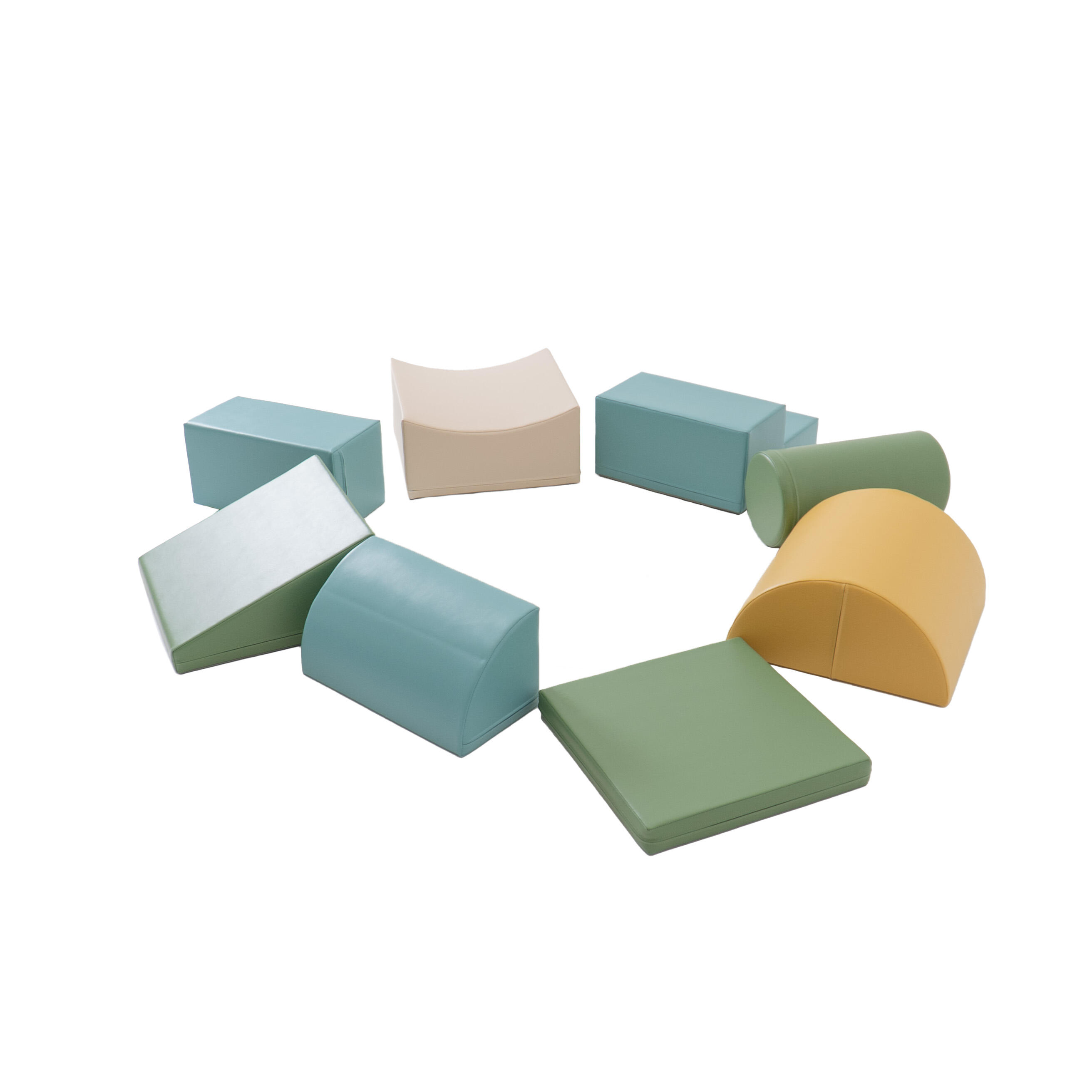 Blocchi per Bambini in Schiuma, Kit di attività Soft Play, beige-turchese 3/6