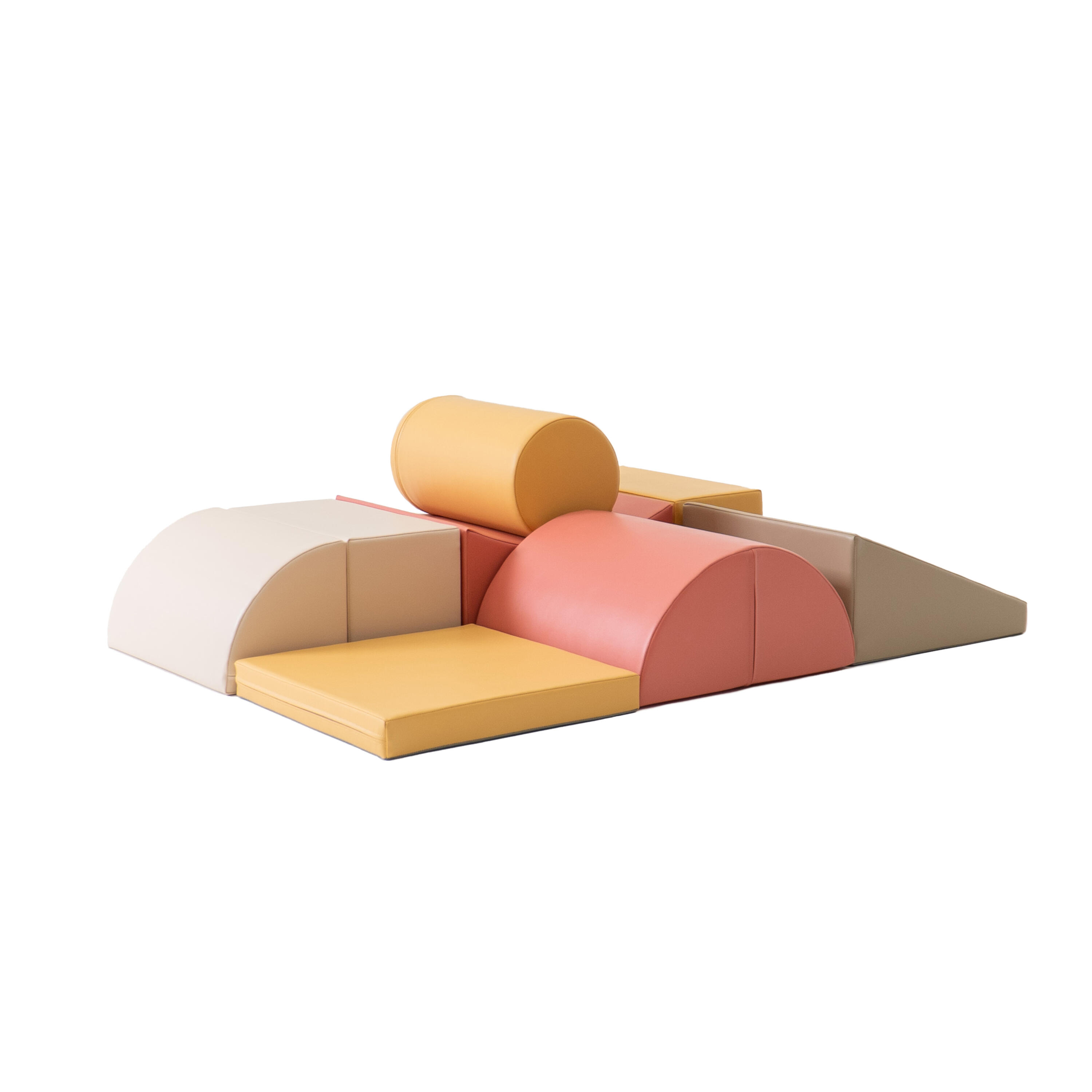 Blocchi per Bambini in Schiuma, Kit di attività Soft Play, beige-rosa 4/7