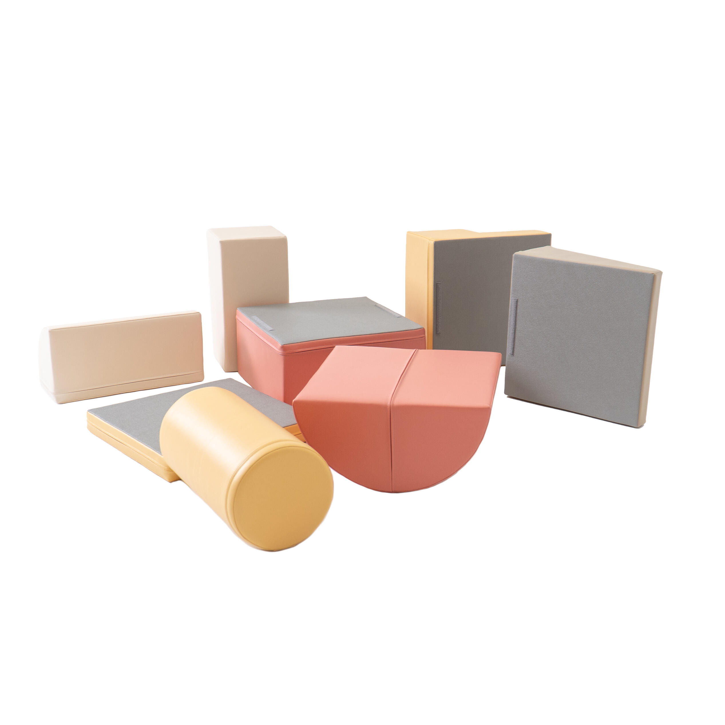 Blocchi per Bambini in Schiuma, Kit di attività Soft Play, beige-rosa 5/7