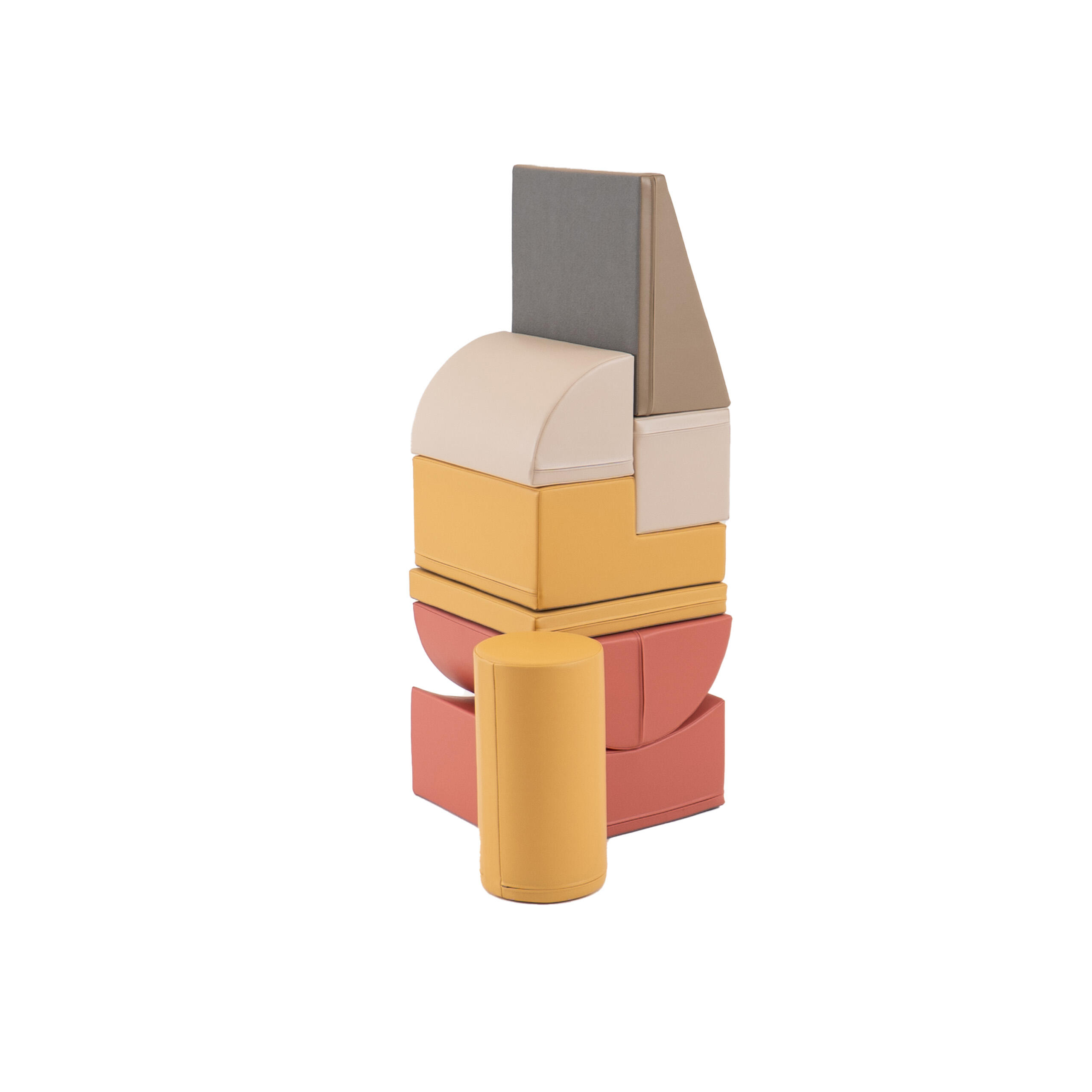 Blocchi per Bambini in Schiuma, Kit di attività Soft Play, beige-rosa 3/7
