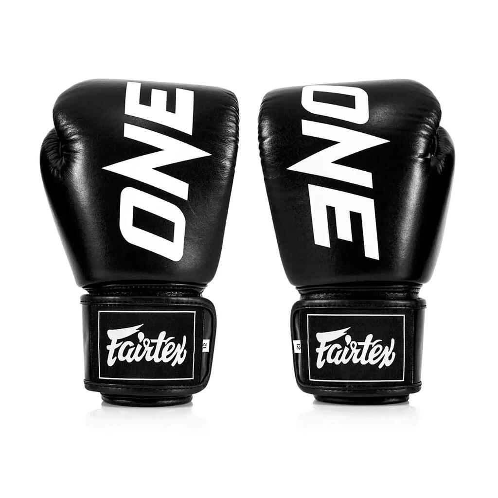 Fairtex Genuine Leather Boxing Gloves BGV1 ONE Black 14oz