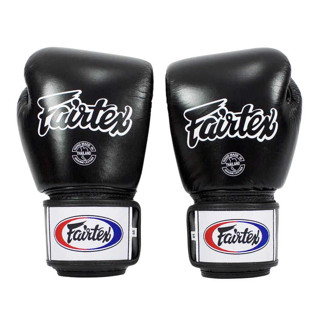 Fairtex Genuine Leather Boxing Gloves BGV1 Breathable Black 12oz