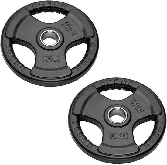 2 Dischi Olimpionici Gommati da 10 Kg FF