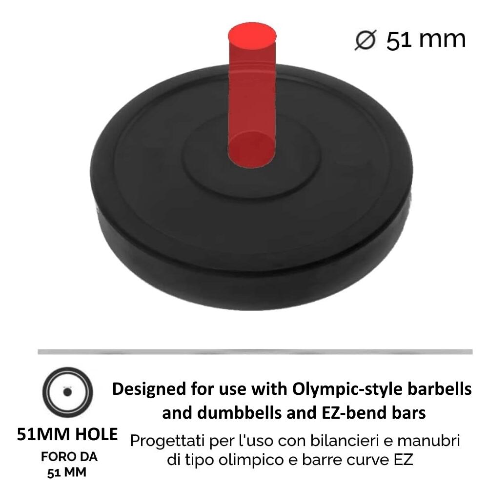 2 Disques Caoutchoutés 5 kg pour Barre Olympique 51 mm FF 2/7