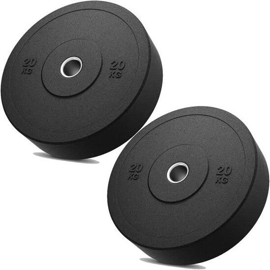 2 Dischi Gommati da 20 Kg per Bilanciere Olimpionico Foro 51mm FF