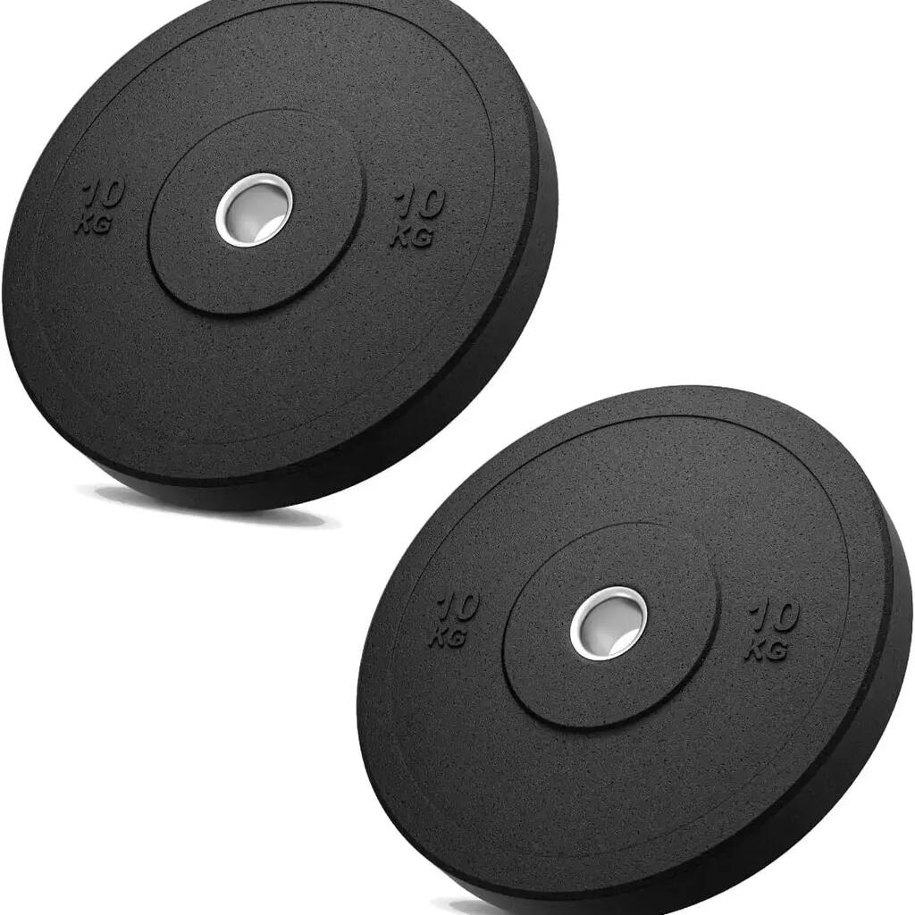 2 x 10kg Rubber Bumper Plates for 51mm Olympic Barbell FF