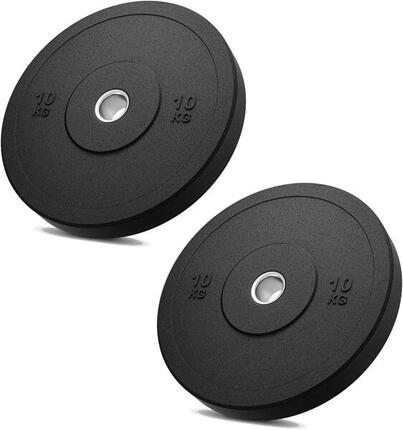 2 Disques Caoutchoutés 10kg pour Barre Olympique Alésage 51mm FF