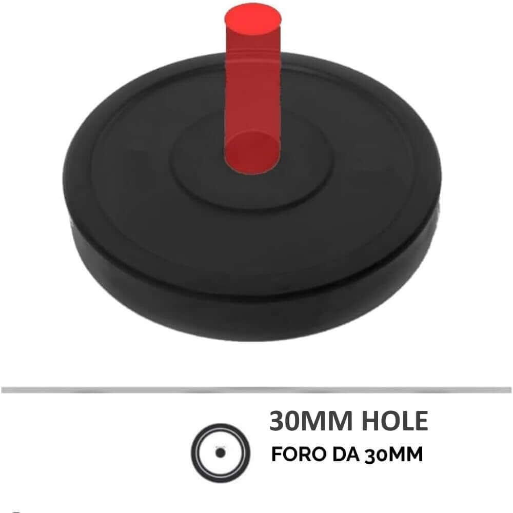 2 Discos de Borracha 10kg para Barra 30mm Placas Bumper FF 3/5