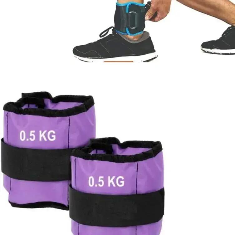 Pair of 0.50 kg Adjustable Hook-and-Loop Ankle and Wrist Weights FF