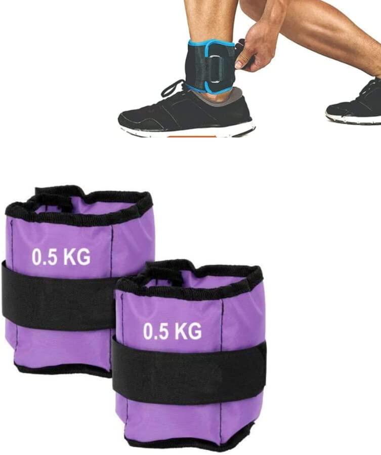 FFITNESS Coppia Pesi per Caviglie e Polsi da 0,50 Kg Regolabili a Strappo FF