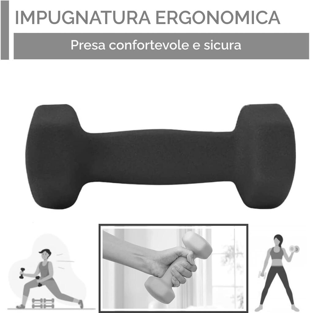 Coppia Manubri Esagonali in Neoprene da 1 Kg FF 6/7