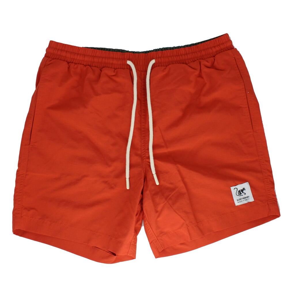 Men’s 15" short swim shorts with pockets – recycled – quick-dry (Paprika)