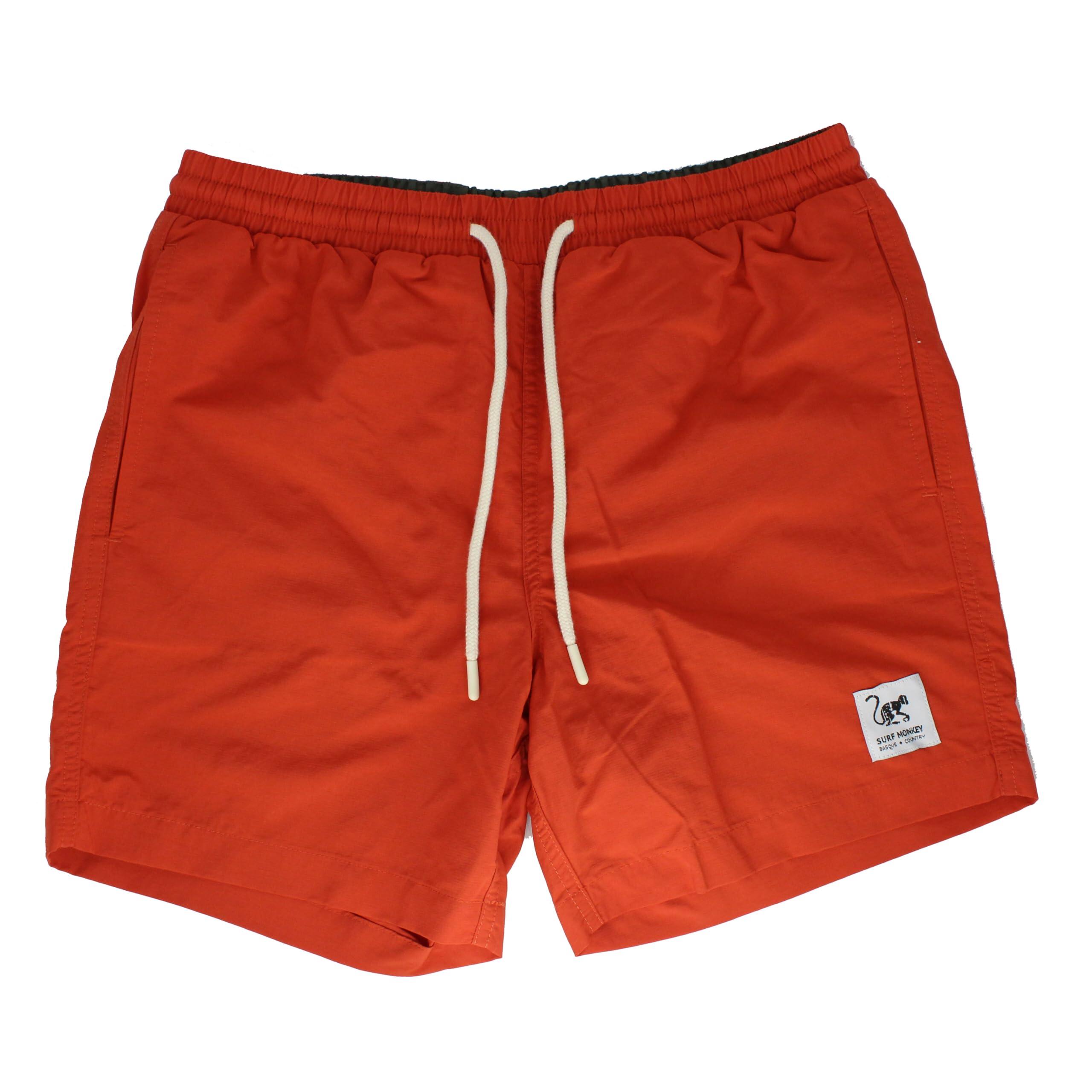 Surf Monkey - Short De Bain Pour Homme - Polyester Recyclé / Séchage Rapide (paprika) - Maillot De Bain 1 Pièce - Rouge -  L - Decathlon