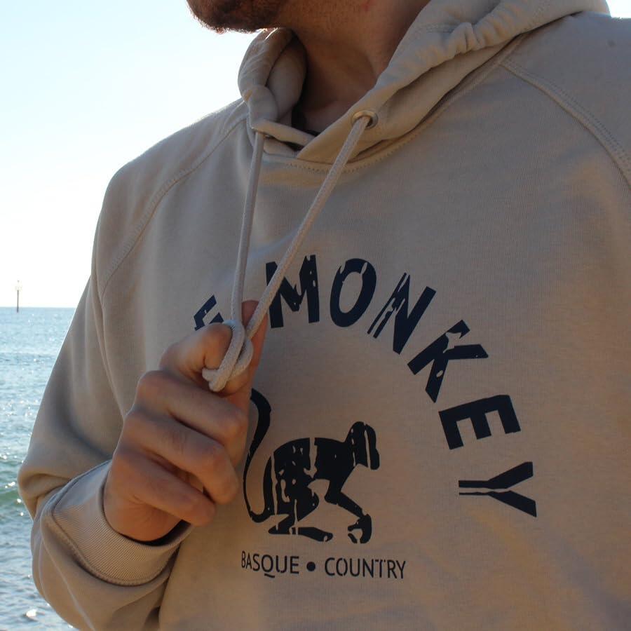 Sudadera Algodón Orgánico - Logo Curvado - Capucha / Adulto (Arena) 4/6